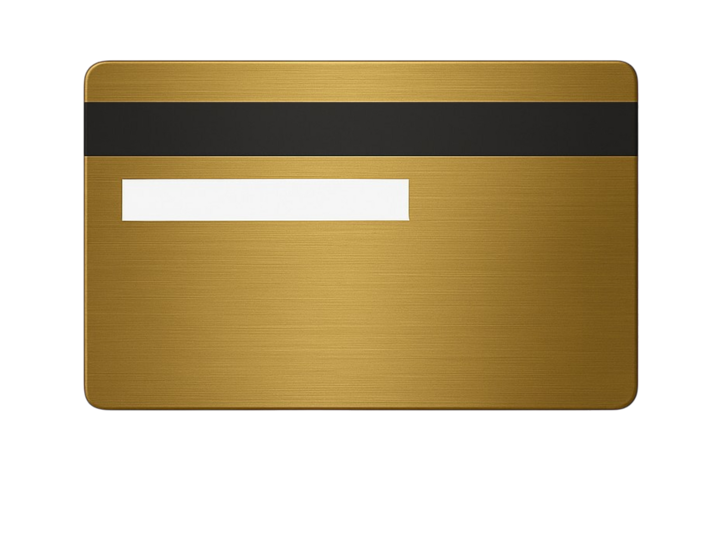 Kredit-/Debitkarte aus Metall - Farbe: Gold gebürstet / Gravur: Silber - Kleiner Chip