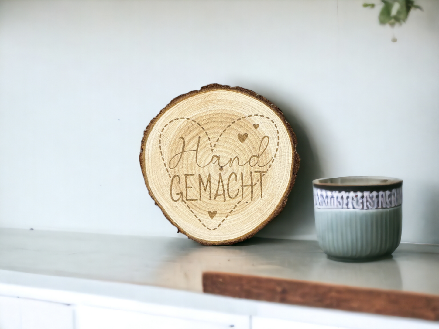 Holzscheiben aus Naturholz (rund) - 4er Set- mit persönlicher Gravurgestaltung