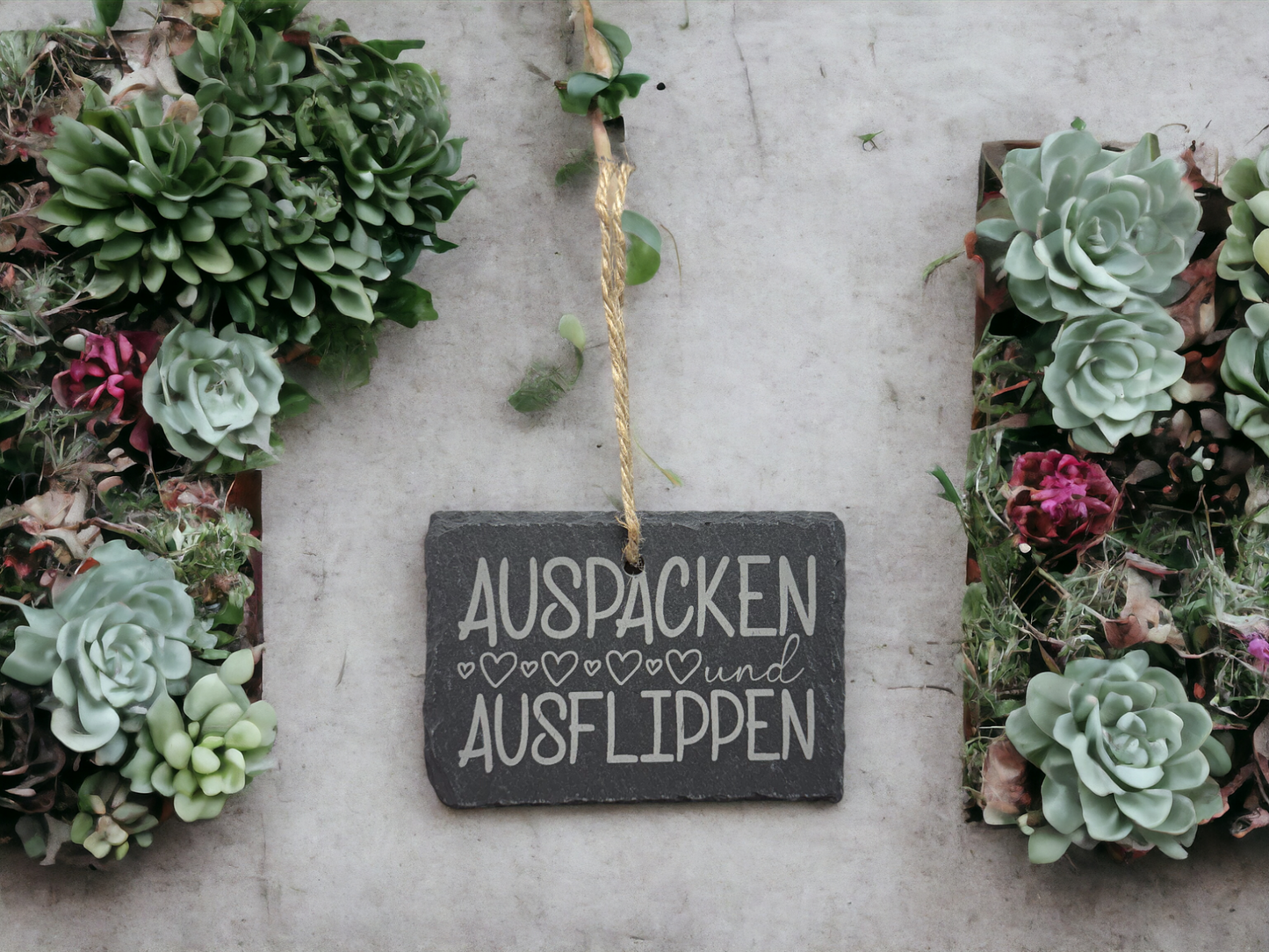 Rechtecke aus Schiefer - 4er Set - mit persönlicher Gravurgestaltung