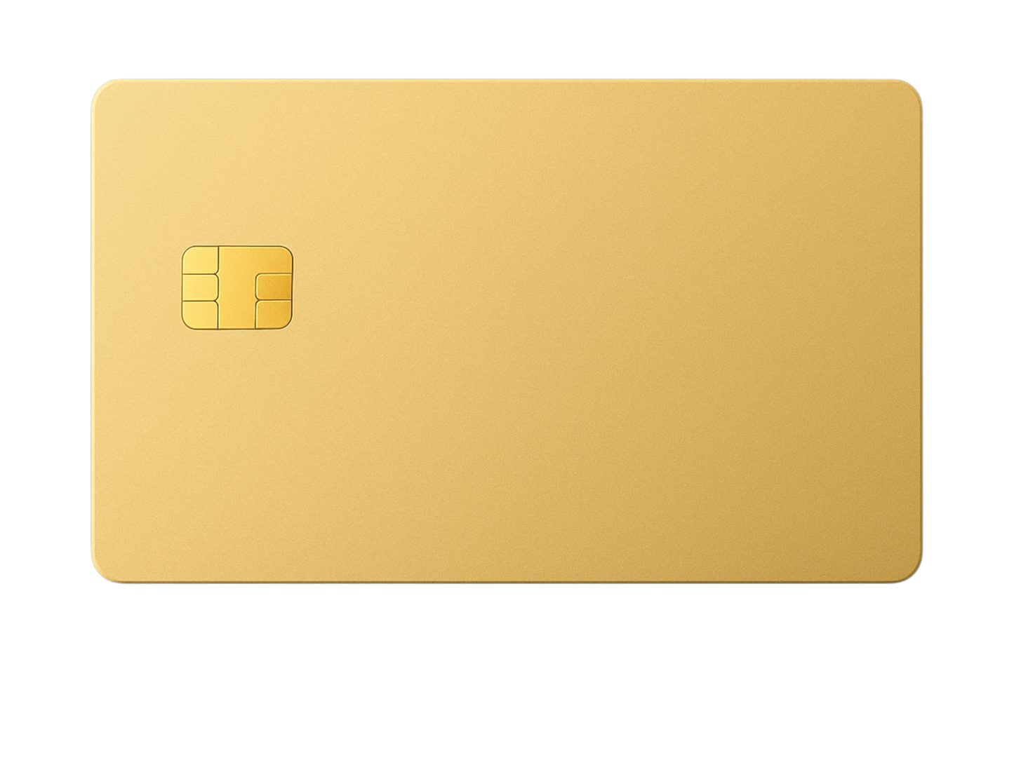 Kredit-/Debitkarte aus Metall - Farbe: Gold Matt / Gravur: Silber - Kleiner Chip