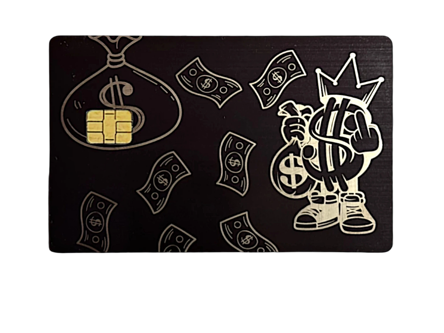 Kredit-/Debitkarte aus Metall - Farbe: Grau Metallik / Gravur: Silber - Kleiner Chip