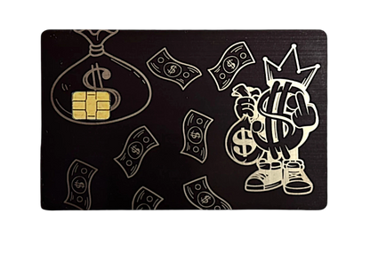 Kredit-/Debitkarte aus Metall - Farbe: Grau Metallik / Gravur: Silber - Kleiner Chip