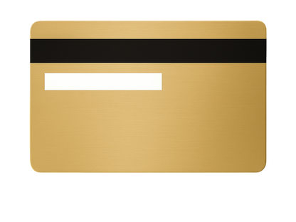 Kredit-/Debitkarte aus Metall - Farbe: Gold Matt / Gravur: Silber - Kleiner Chip