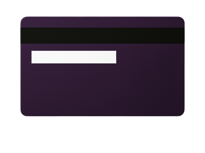Kredit-/Debitkarte aus Metall - Farbe: Schwarz Lila / Gravur: Silber - Großer Chip