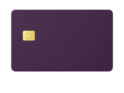 Kredit-/Debitkarte aus Metall - Farbe: Lila / Gravur: Silber - Kleiner Chip
