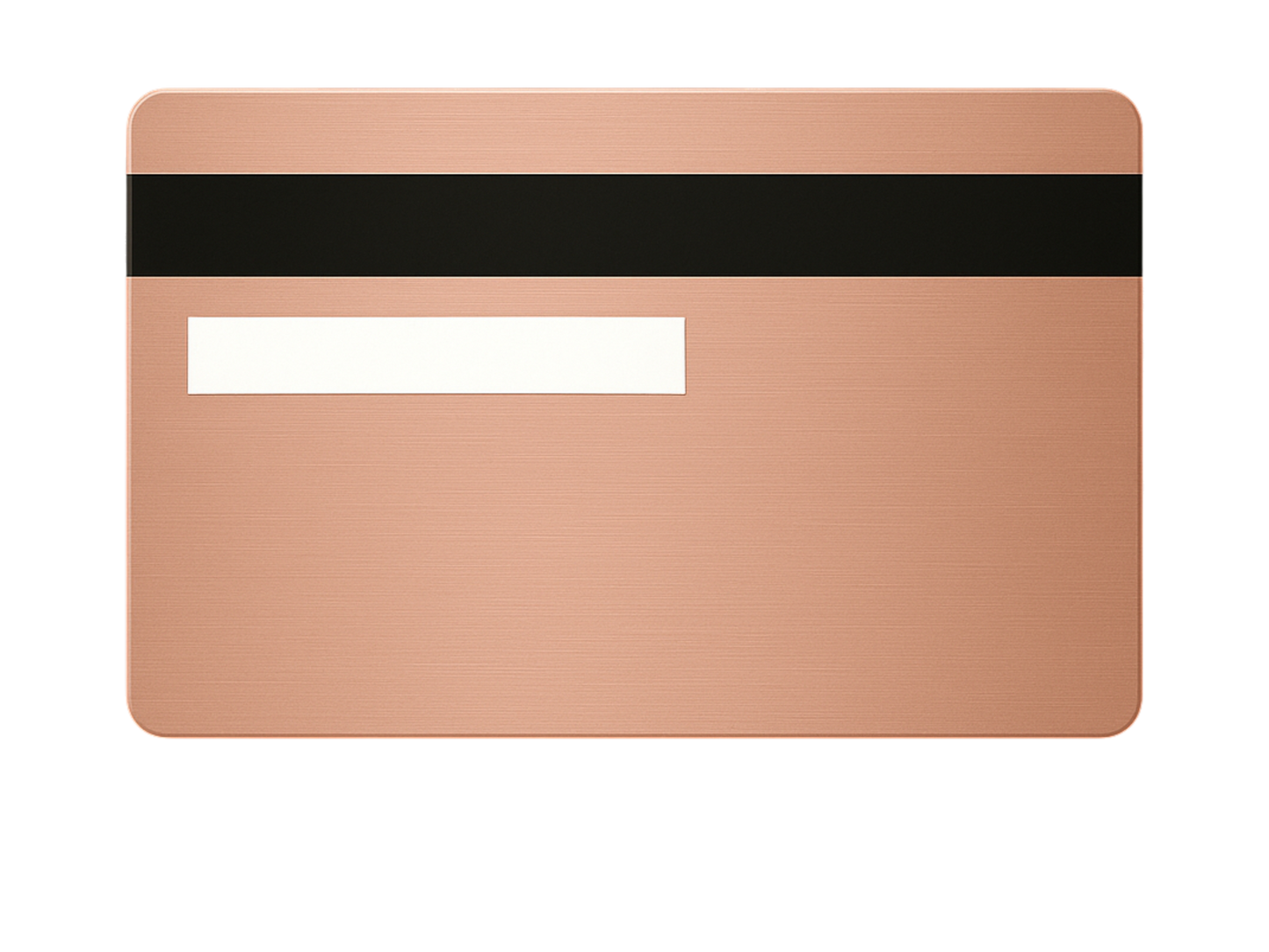 Kredit-/Debitkarte aus Metall - Farbe: Roségold / Gravur: Silber - Kleiner Chip