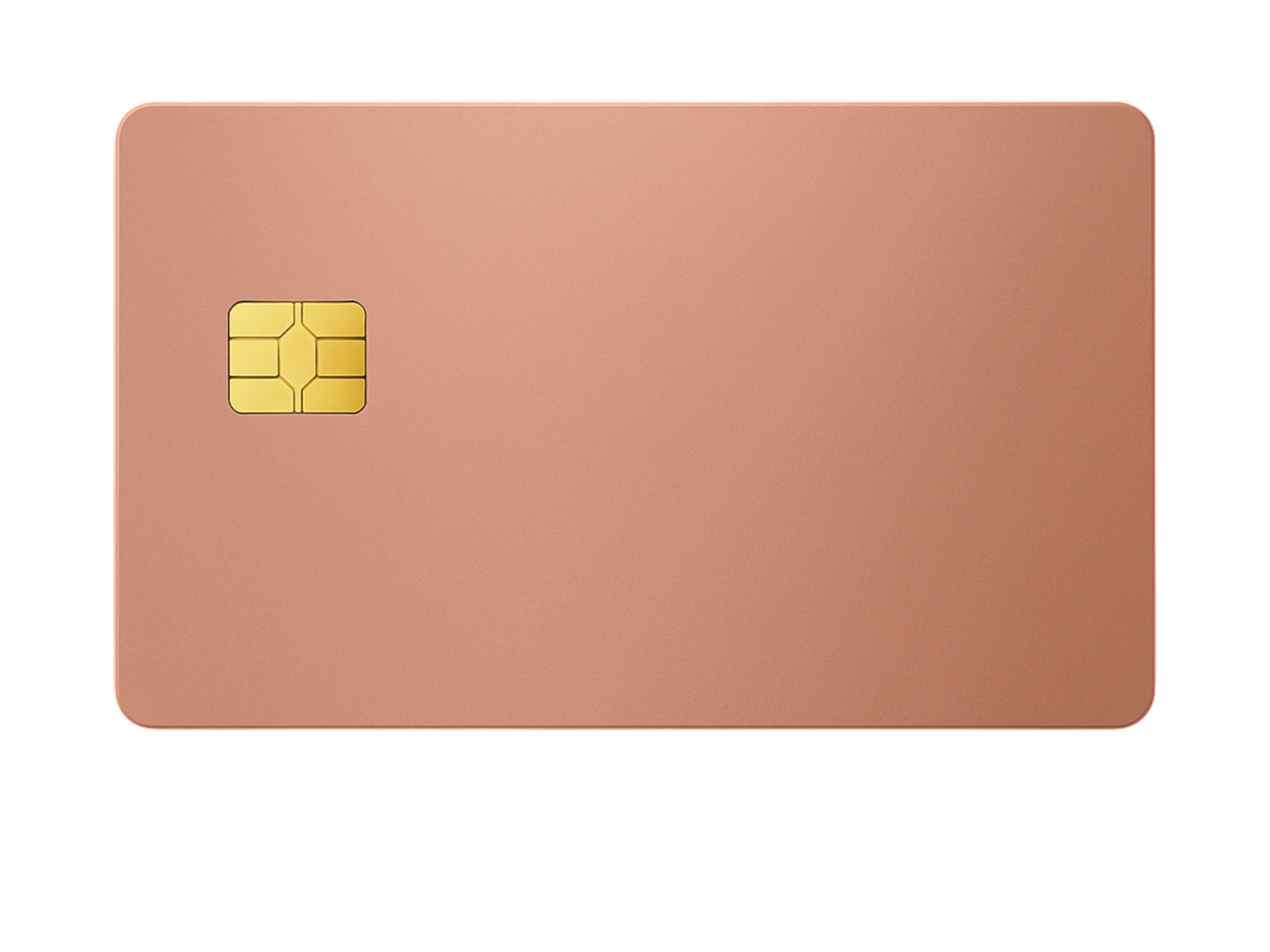 Kredit-/Debitkarte aus Metall - Farbe: Roségold / Gravur: Silber - Kleiner Chip