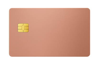 Kredit-/Debitkarte aus Metall - Farbe: Roségold / Gravur: Silber - Kleiner Chip
