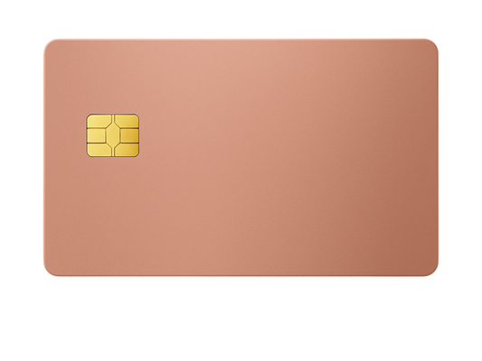 Kredit-/Debitkarte aus Metall - Farbe: Roségold / Gravur: Silber - Kleiner Chip