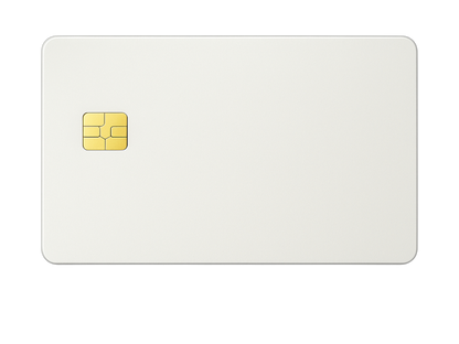 Kredit-/Debitkarte aus Metall - Farbe: Weiß / Gravur: Gold Chrome - Kleiner Chip