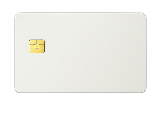 Kredit-/Debitkarte aus Metall - Farbe: Weiß / Gravur: Gold Chrome - Kleiner Chip