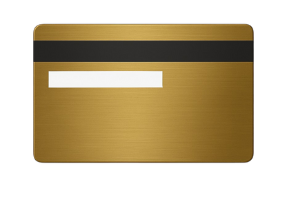 Kredit-/Debitkarte aus Metall - Farbe: Gold gebürstet / Gravur: Silber - Kleiner Chip