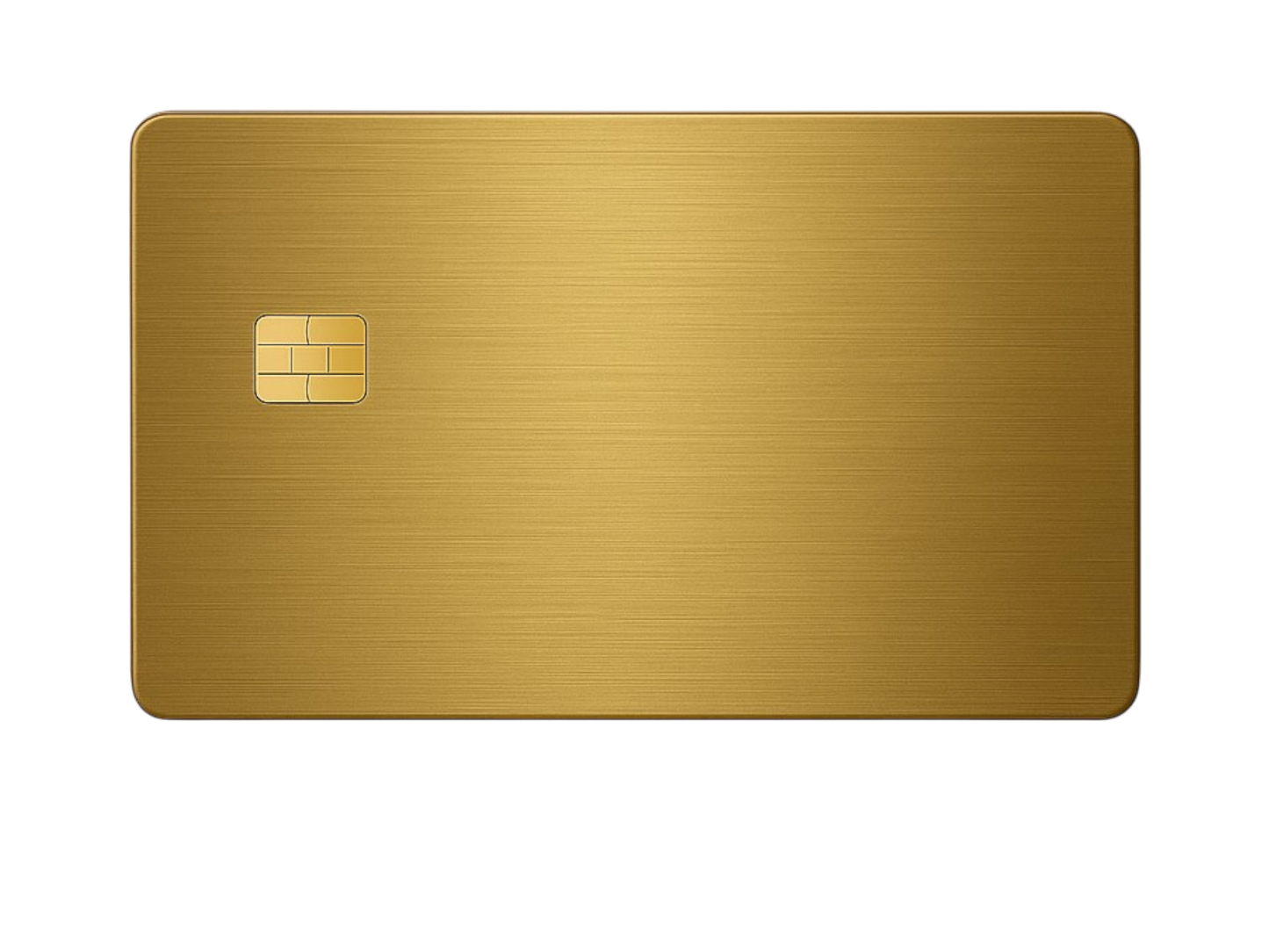 Kredit-/Debitkarte aus Metall - Farbe: Gold gebürstet / Gravur: Silber - Kleiner Chip