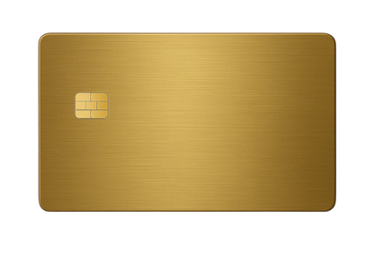 Kredit-/Debitkarte aus Metall - Farbe: Gold gebürstet / Gravur: Silber - Kleiner Chip