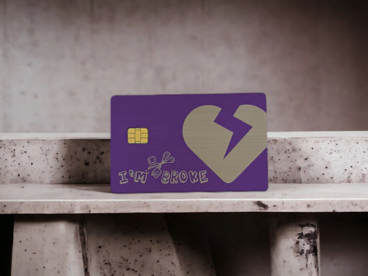 Kredit-/Debitkarte aus Metall - Lila/Silber - Kleiner Chip