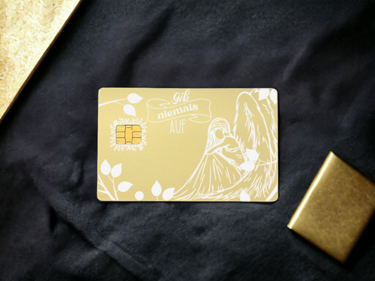 Kredit-/Debitkarte aus Metall - Matt Gold / Silber - Kleiner Chip