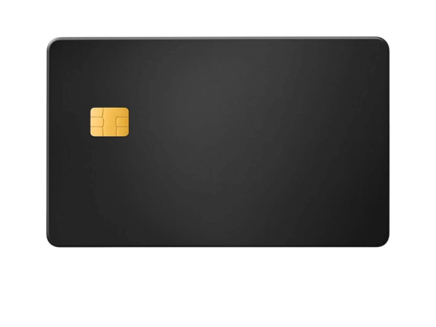 Kredit-/Debitkarte aus Metall - Farbe: Schwarz Matt / Gravur: Gold Messing - Kleiner Chip