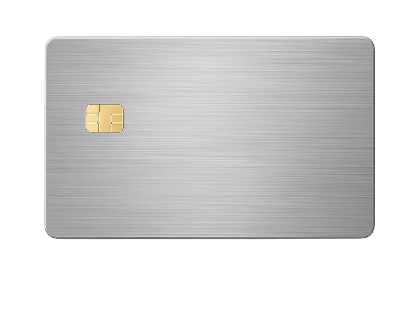 Kredit-/Debitkarte aus Metall - Farbe: Silber Chrome / Gravur: Schwarz - Kleiner Chip